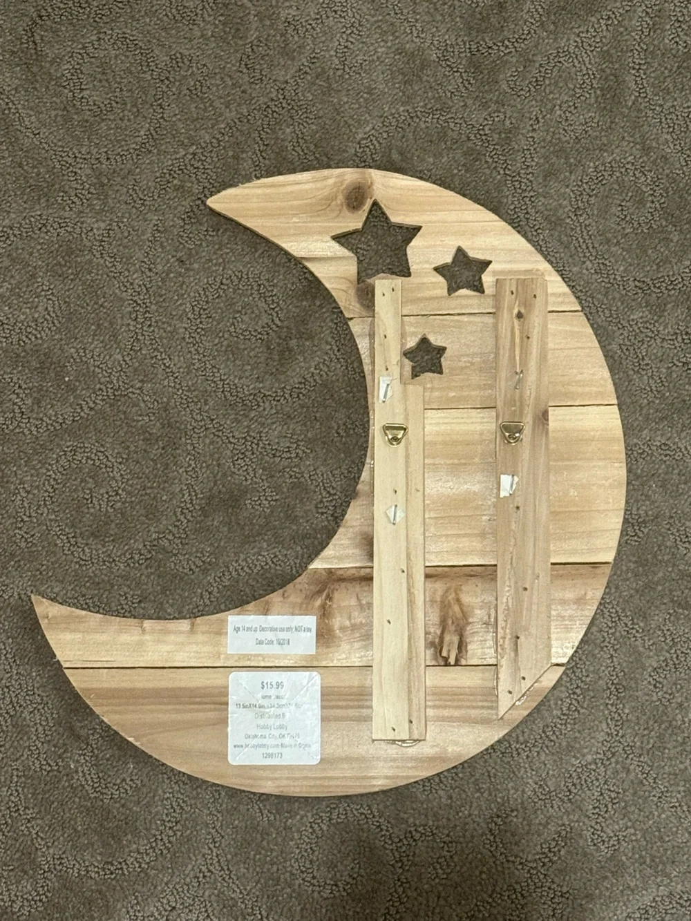 Wooden Crescent Moon Wall Art “Love You to the Moon & Back”